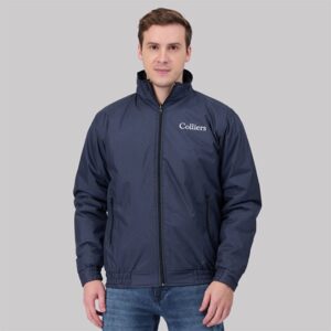 BLACK AND BLUE REVERSIBLE JACKET